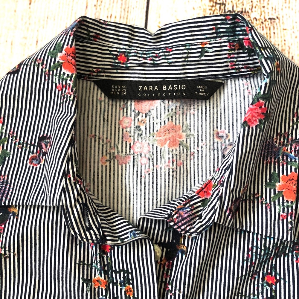 Zara Basic Floral Button Down Shirts With Studs - image 7